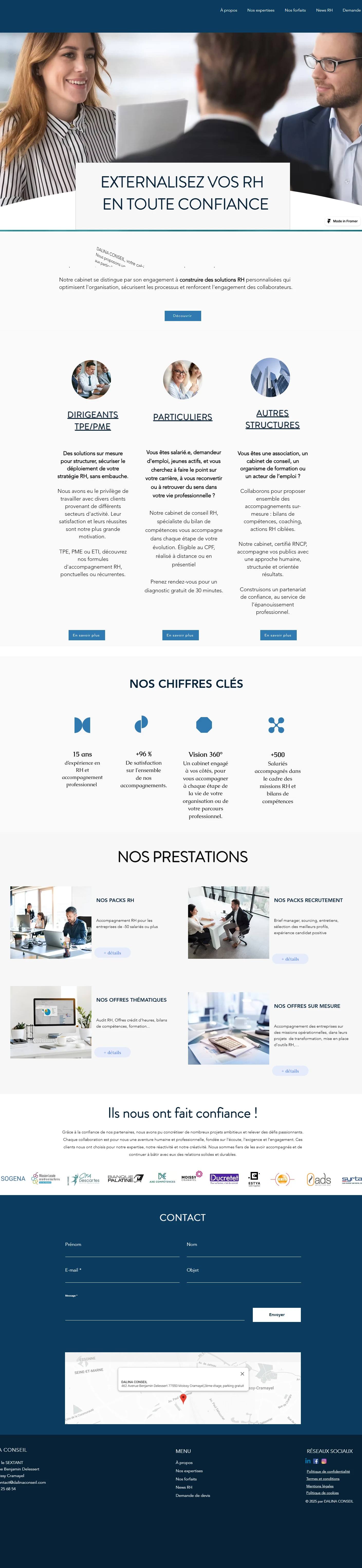 Le site de Dalina Conseil en une vue, ancienne version.