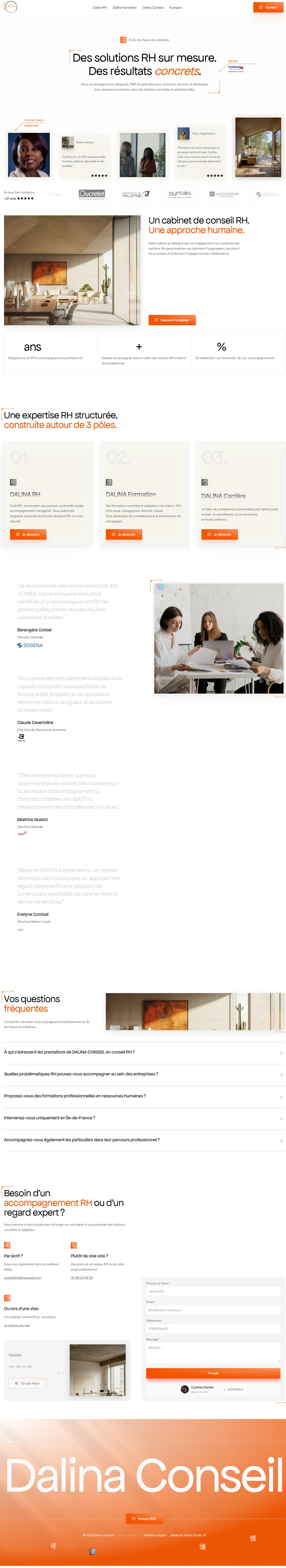 Le site Dalina Conseil en une vue