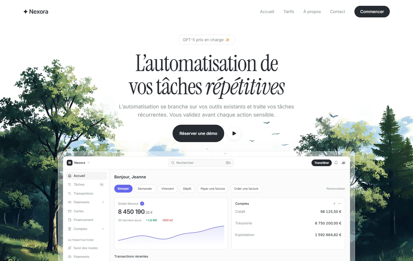Le site Nexora en une vue