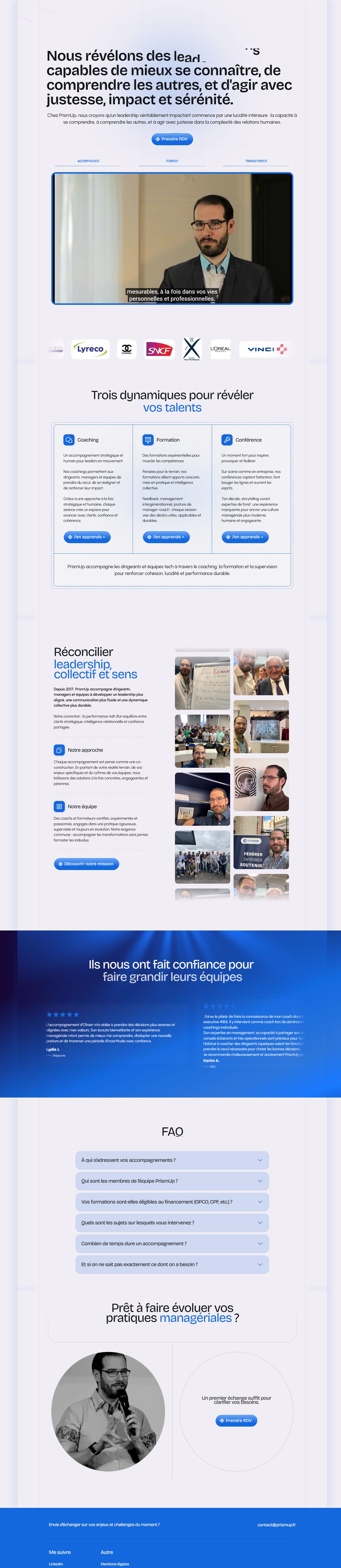 Le site Prismup Coaching en une vue